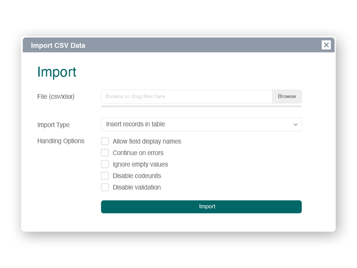 Data import
